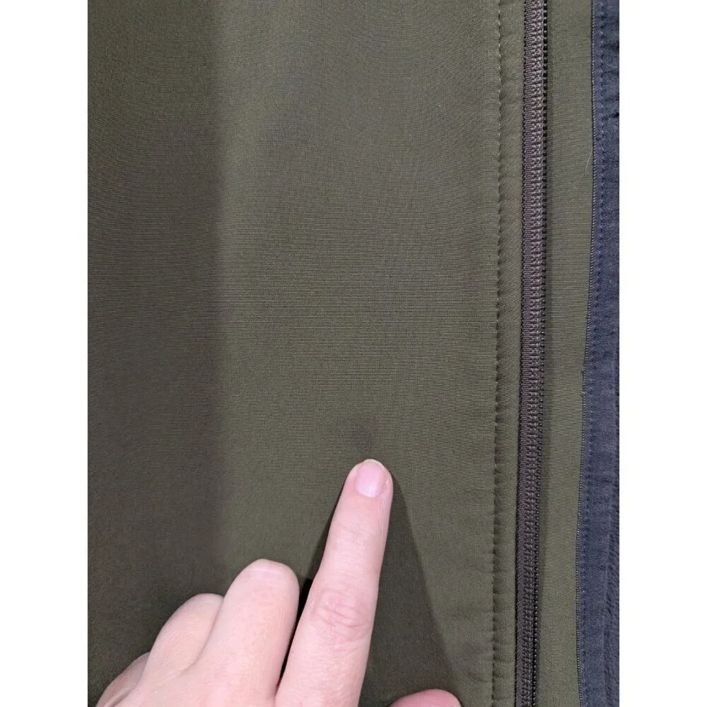 North Face Jacket Mens Sz L Apex Softshell Full Zip Fleece Lined Outdoors Green
